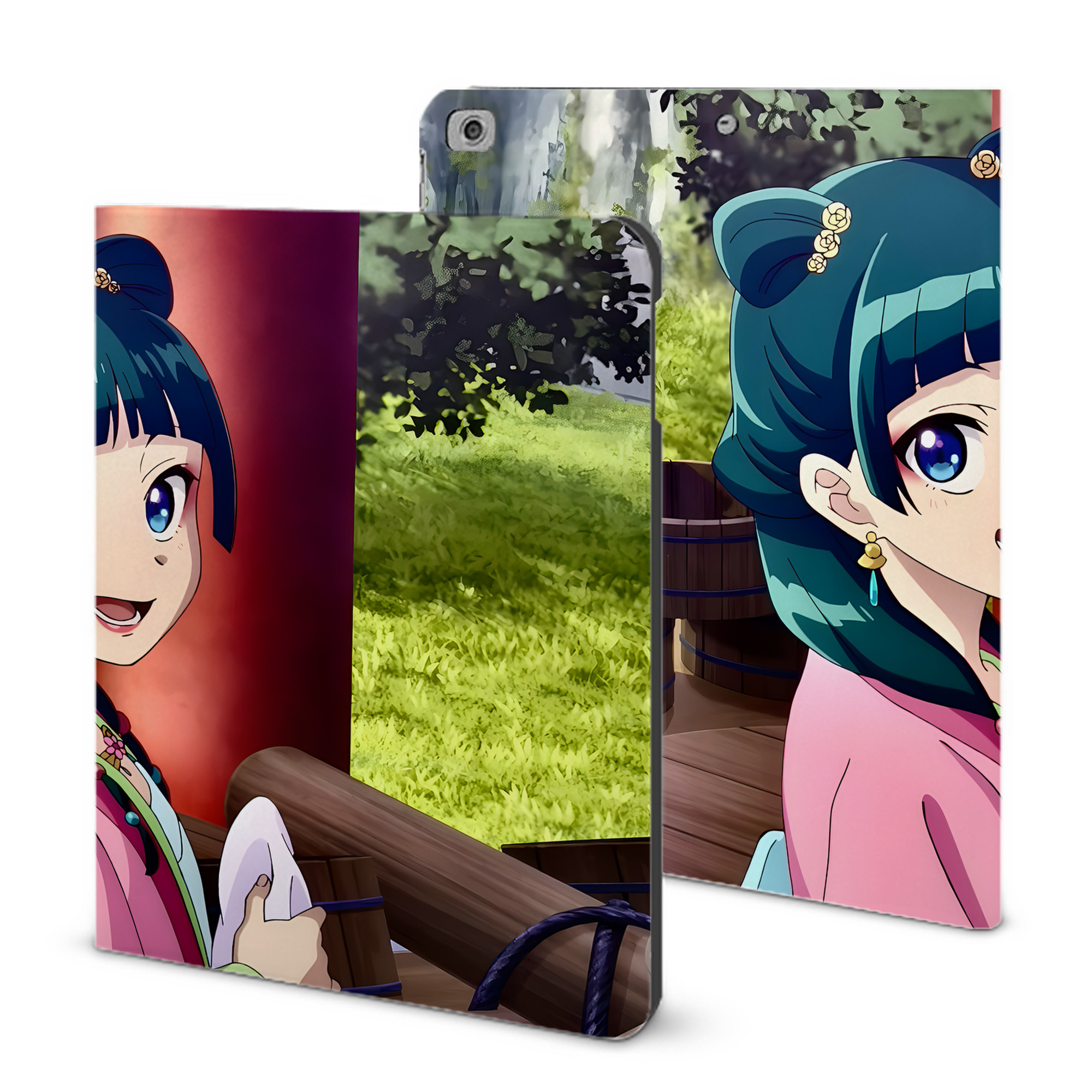 （画像用） 薬屋のひとりごと The Apothecary Diaries IPad ケース ブック型 PUレザー TPU 耐衝撃 軽量 薄型 ペン収納なし 全面保護 IPad 各モデル対応